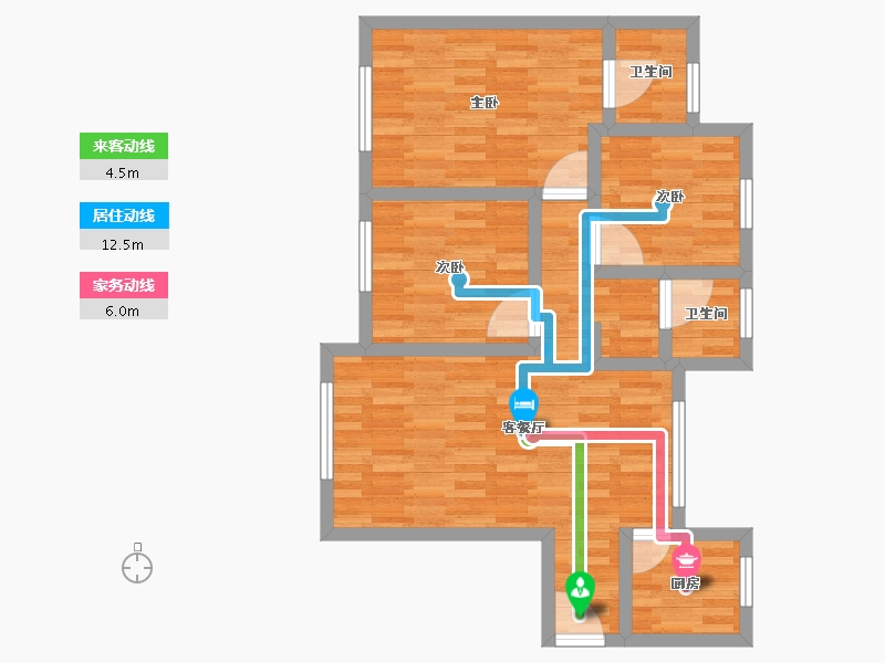 青海省-西宁市-香格里拉城市花园四期锦园-70.00-户型库-动静线