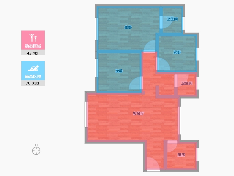 青海省-西宁市-香格里拉城市花园四期锦园-70.00-户型库-动静分区