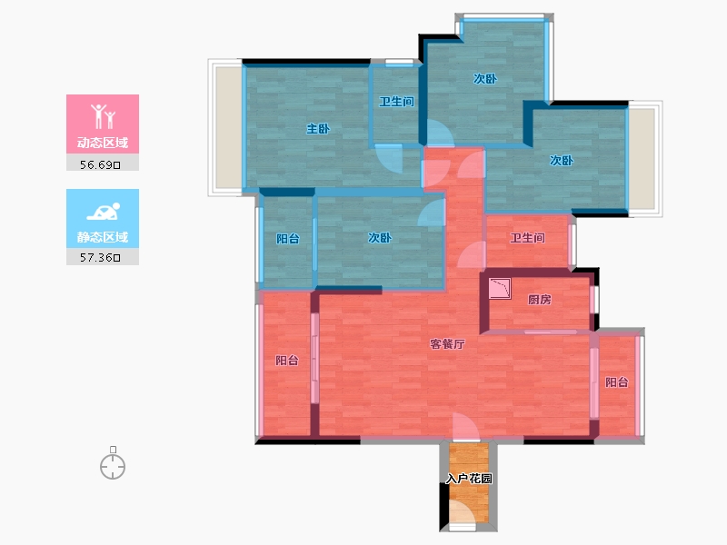 广东省-江门市-柏佳图-104.53-户型库-动静分区