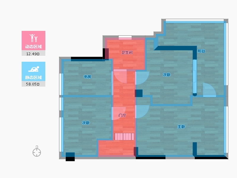 福建省-福州市-正祥・奥园康都-62.63-户型库-动静分区