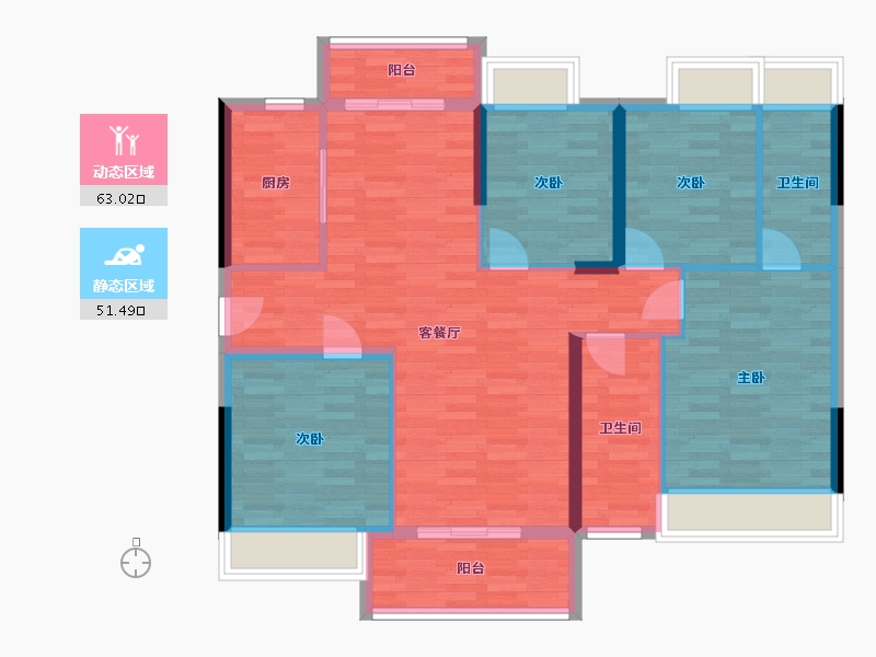 广东省-韶关市-左岸府-103.06-户型库-动静分区