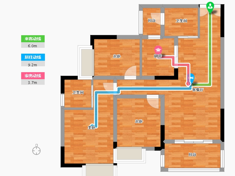 四川省-南充市-江南蝶苑-82.09-户型库-动静线