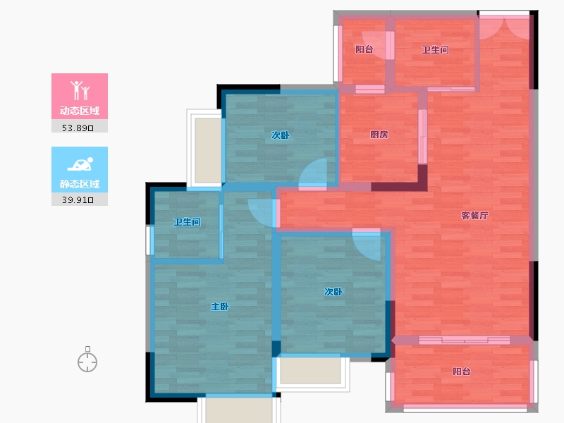 四川省-南充市-江南蝶苑-82.09-户型库-动静分区