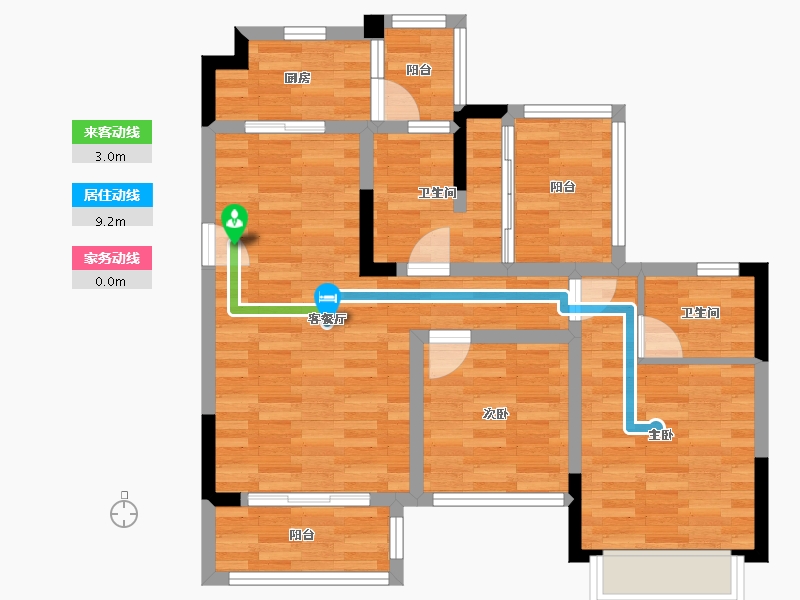 四川省-南充市-天悦华府-73.02-户型库-动静线