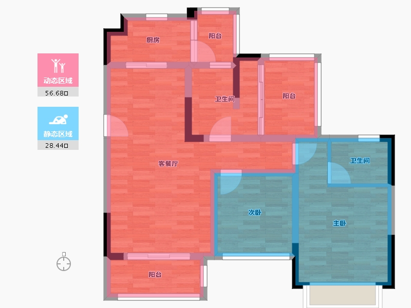 四川省-南充市-天悦华府-73.02-户型库-动静分区