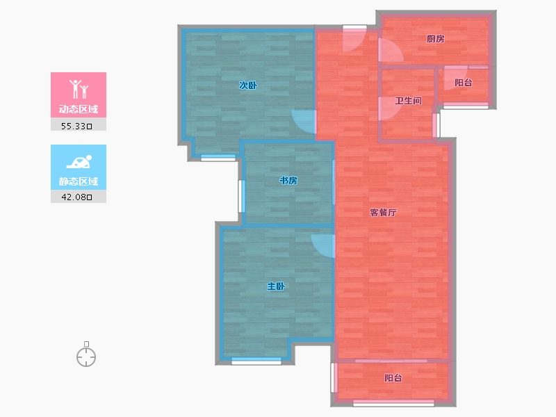 广东省-佛山市-中海锦城-88.57-户型库-动静分区