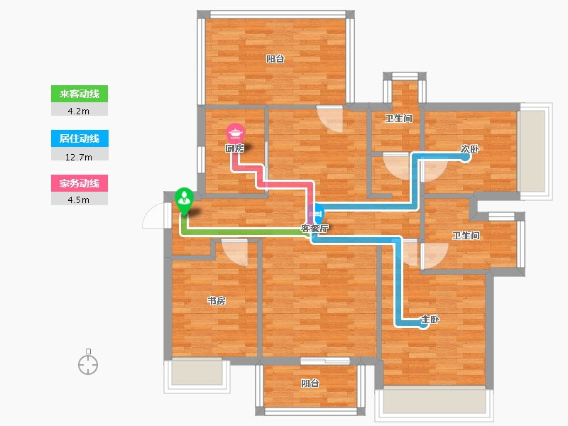 广西壮族自治区-南宁市-华发国宾壹号-84.99-户型库-动静线