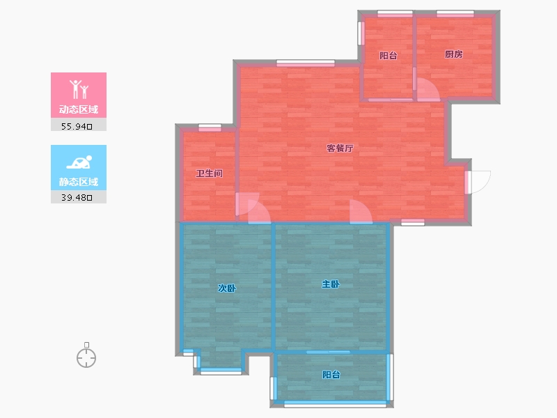 陕西省-西安市-融侨馨苑-87.08-户型库-动静分区