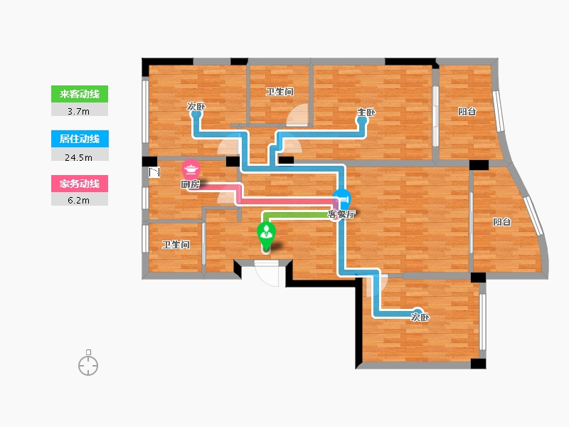 浙江省-杭州市-嘉凯城杭州中凯城市之光-105.81-户型库-动静线