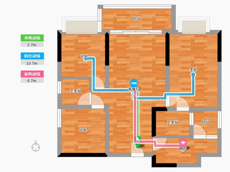 四川省-成都市-金山郡-76.35-户型库-动静线