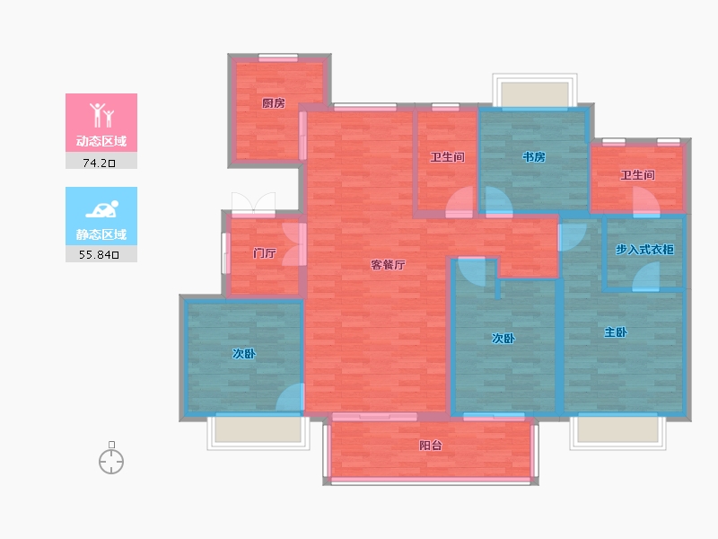 江苏省-泰州市-佳源优优华府-115.55-户型库-动静分区