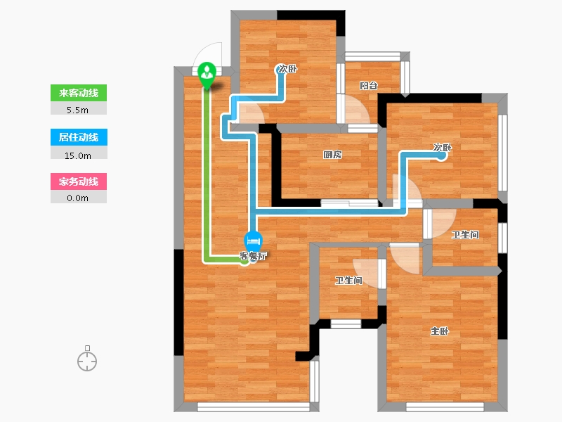 四川省-南充市-阳光御园-65.74-户型库-动静线