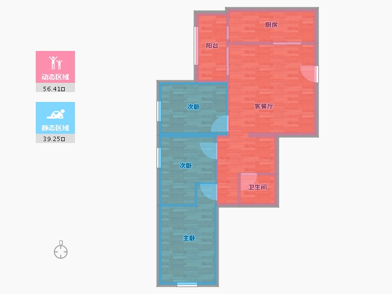 北京-北京市-石园北区-86.35-户型库-动静分区