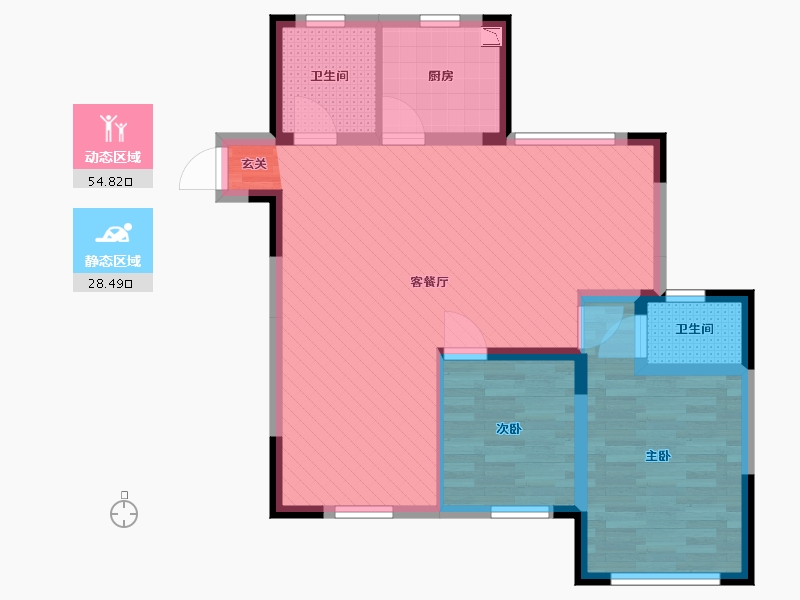 江苏省-无锡市-澄南花苑-73.71-户型库-动静分区