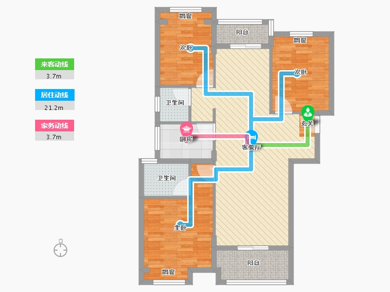 湖北省-武汉市-汉正壹号-89.35-户型库-动静线