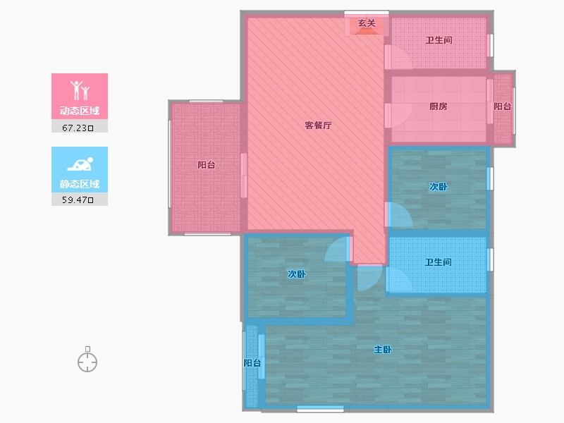 贵州省-黔西南布依族苗族自治州-宝泰幸福花园-112.12-户型库-动静分区