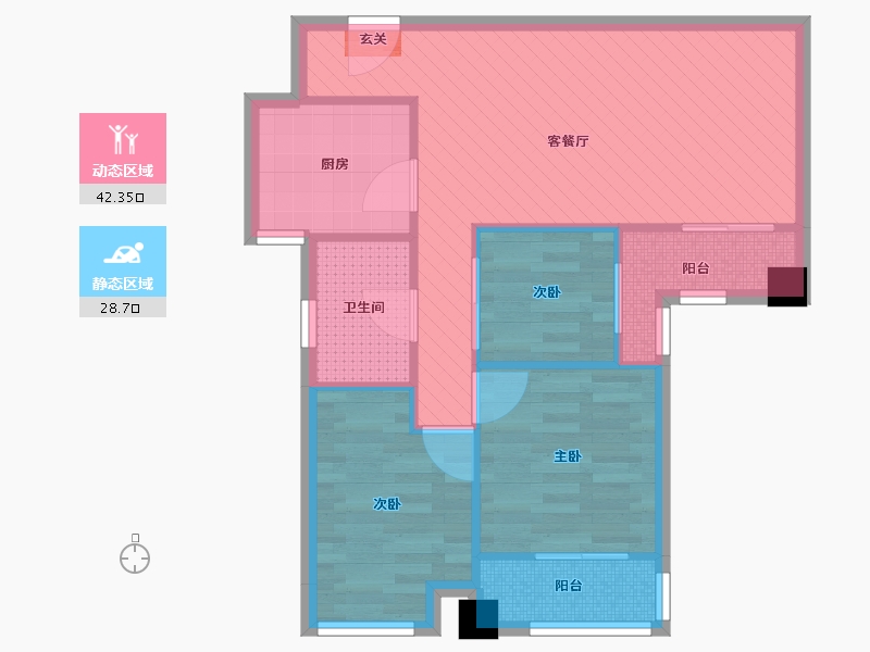 湖北省-武汉市-九龙仓月玺-62.73-户型库-动静分区