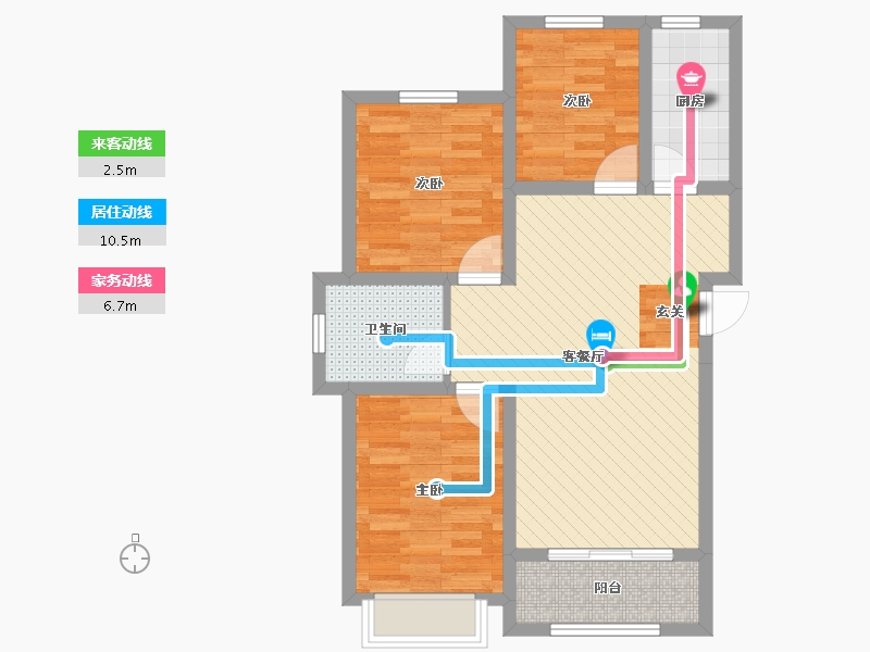 河北省-沧州市-青县凯悦城小区-72.58-户型库-动静线