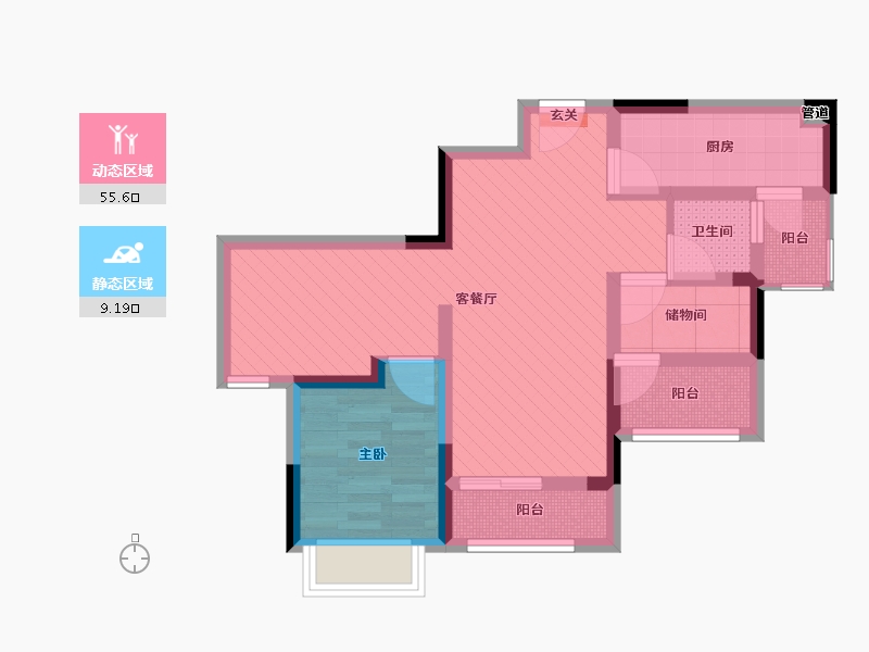 重庆-重庆市-中央华府-54.40-户型库-动静分区