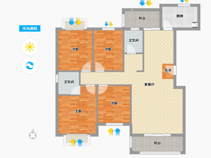 福建省-福州市-竹园安置小区-116.00-户型库-采光通风