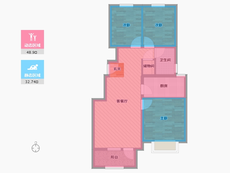 浙江省-杭州市-清城-71.20-户型库-动静分区