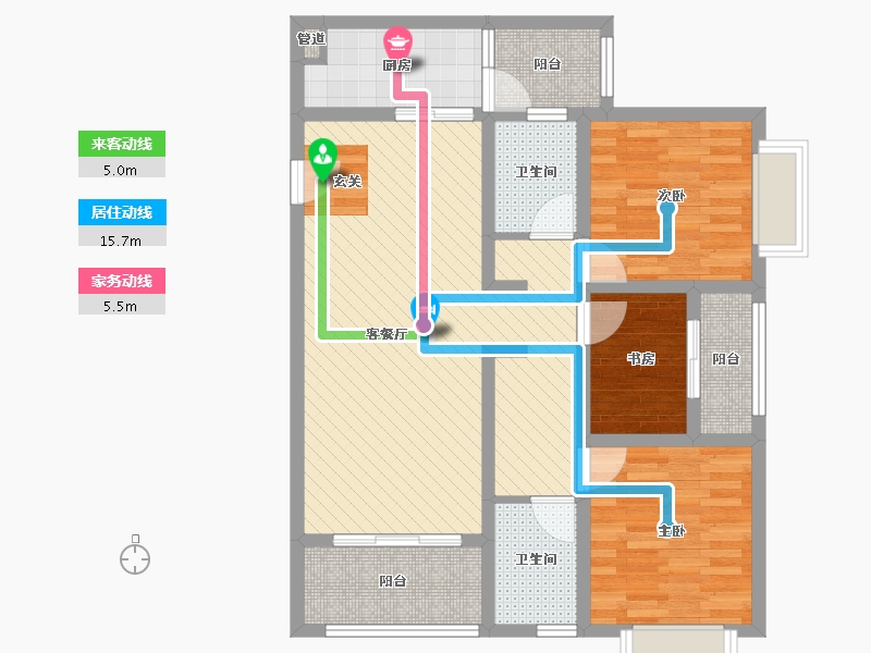 云南省-昆明市-润城十区-86.80-户型库-动静线