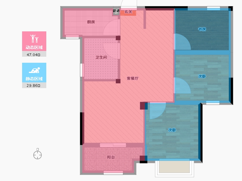 浙江省-宁波市-恒厚东城阳光-67.93-户型库-动静分区