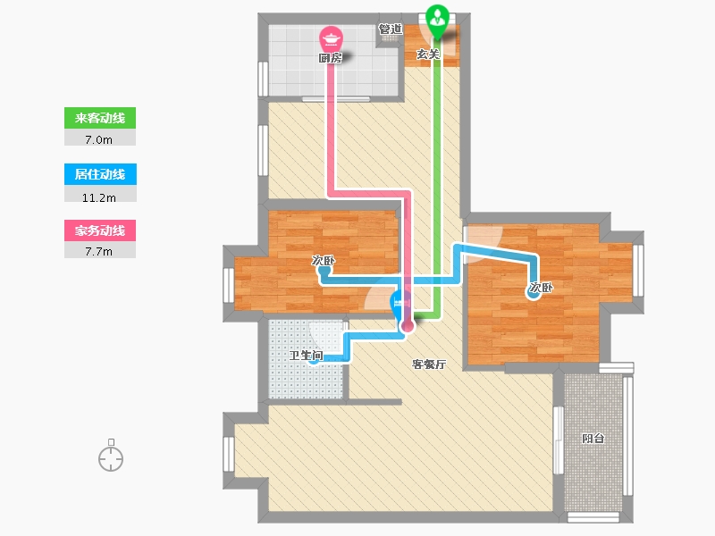 湖北省-武汉市-永利新城东苑-69.10-户型库-动静线