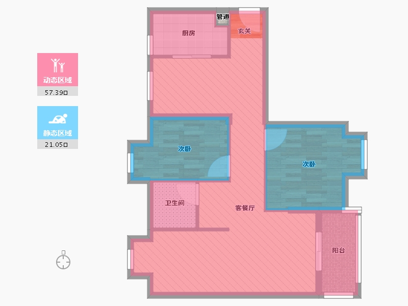 湖北省-武汉市-永利新城东苑-69.10-户型库-动静分区