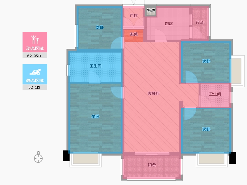 福建省-泉州市-龙湖嘉天下-110.35-户型库-动静分区