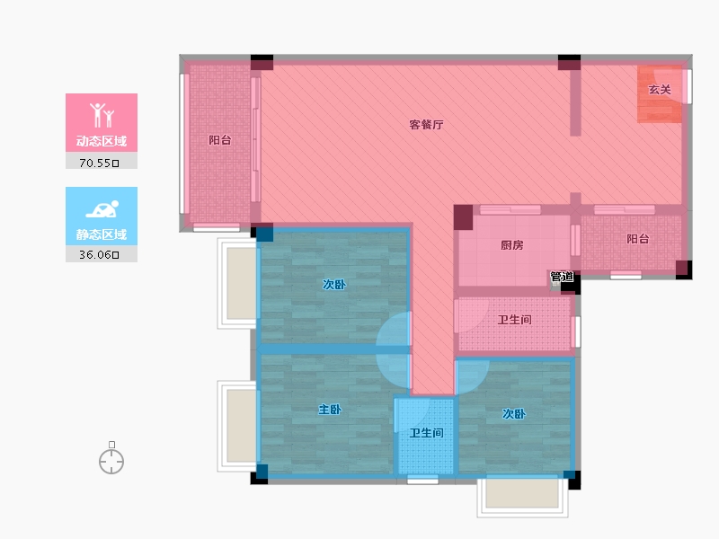 广东省-韶关市-岭南1号公馆-93.34-户型库-动静分区