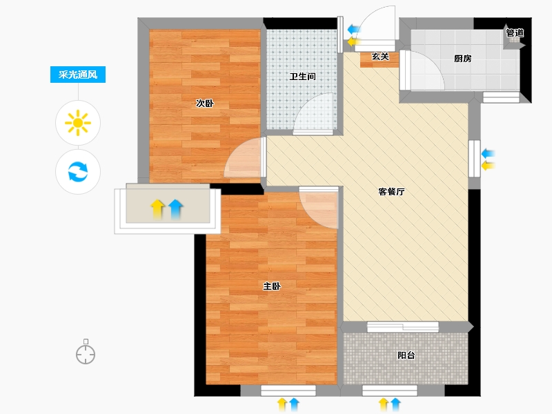 福建省-福州市-福晟钱隆城-44.49-户型库-采光通风