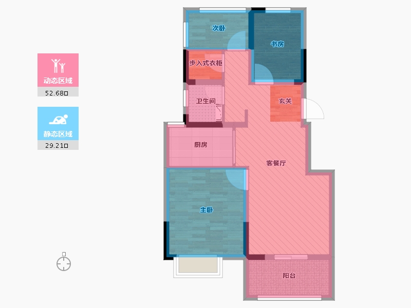 江苏省-南京市-奥克斯钟山府-71.20-户型库-动静分区