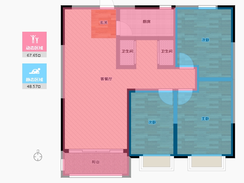 山东省-潍坊市-天源新都-102.00-户型库-动静分区