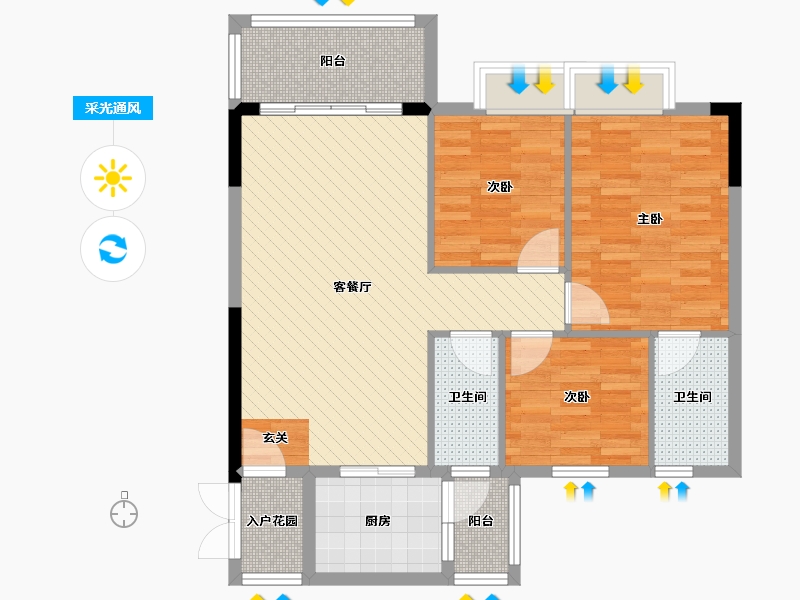 广东省-肇庆市-嘉皓园-84.02-户型库-采光通风