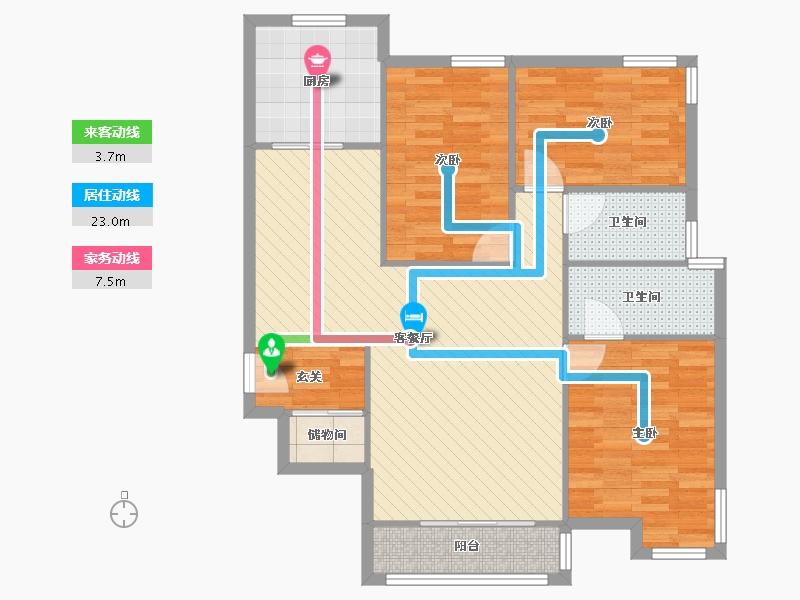 山东省-烟台市-世纪华府-94.47-户型库-动静线