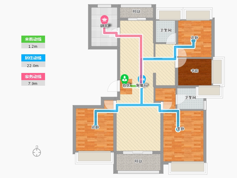 江苏省-盐城市-锦绣华府-105.98-户型库-动静线