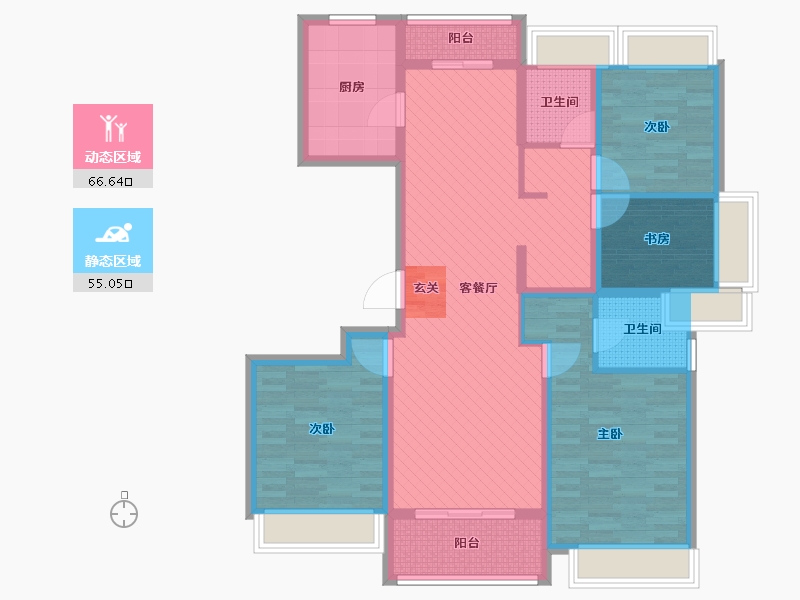 江苏省-盐城市-锦绣华府-105.98-户型库-动静分区