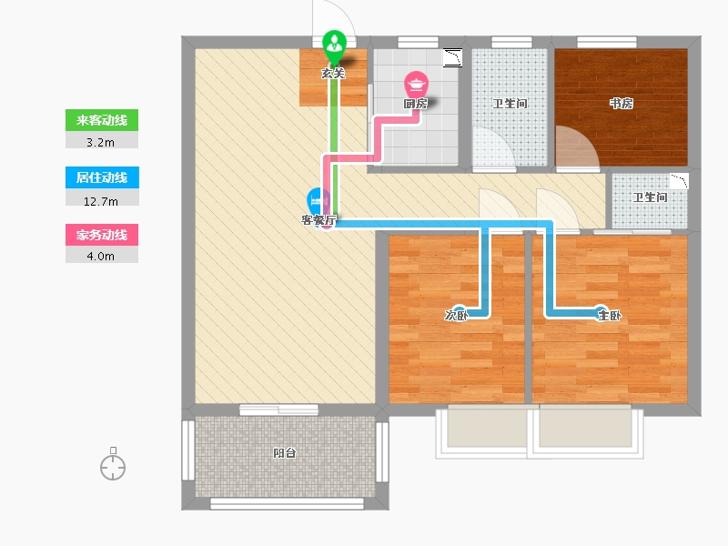 福建省-泉州市-源昌幸福里-68.62-户型库-动静线