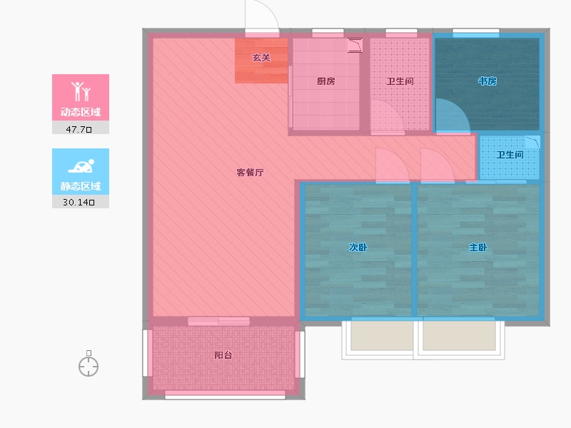 福建省-泉州市-源昌幸福里-68.62-户型库-动静分区