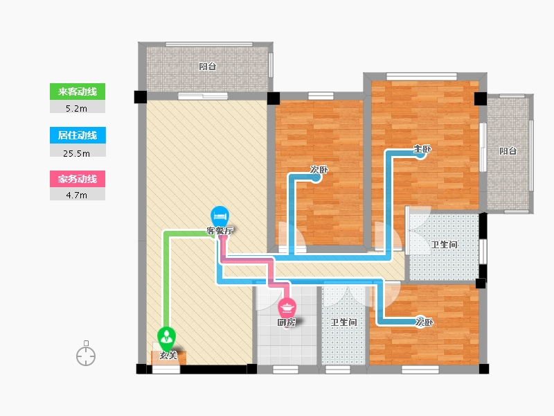 广西壮族自治区-梧州市-嘉洋大厦05户型-92.28-户型库-动静线