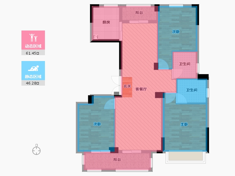 浙江省-湖州市-德华上邻居世家-95.13-户型库-动静分区