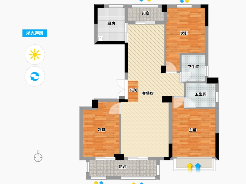 浙江省-湖州市-德华上邻居世家-95.13-户型库-采光通风