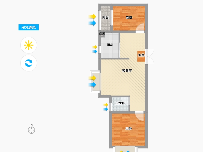 河北省-石家庄市-瑞城-53.53-户型库-采光通风