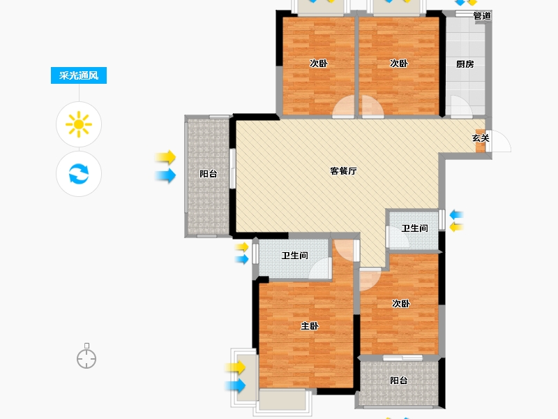 广西壮族自治区-南宁市-贵源城市新都-112.28-户型库-采光通风