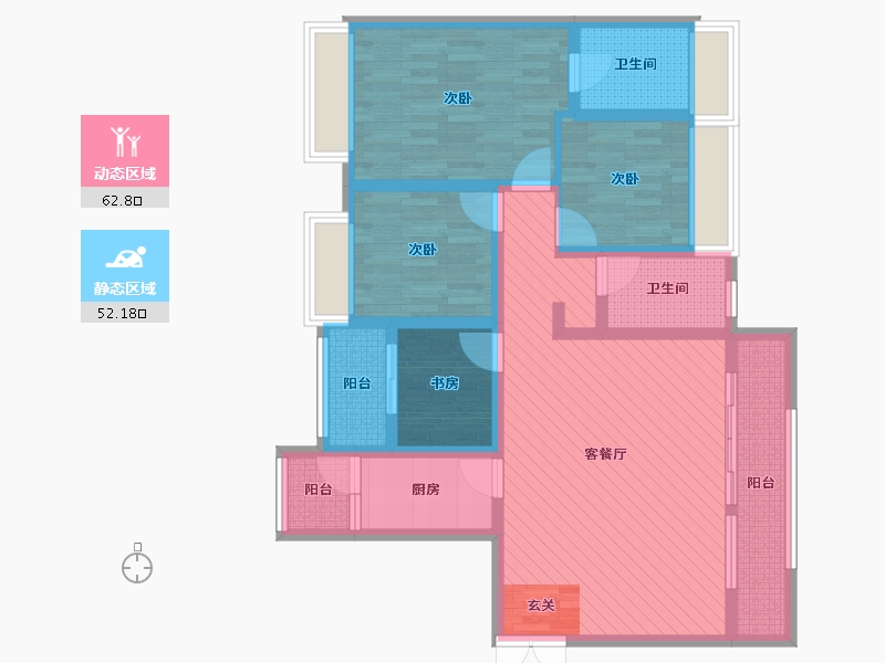 贵州省-遵义市-中建幸福城-98.60-户型库-动静分区