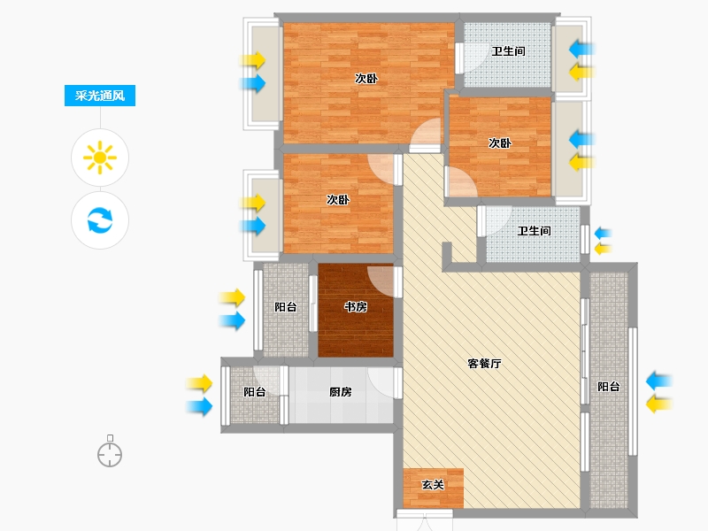 贵州省-遵义市-中建幸福城-98.60-户型库-采光通风