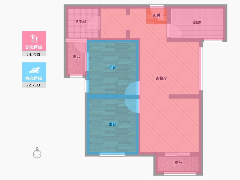 天津-天津市-鸿儒新园-66.30-户型库-动静分区