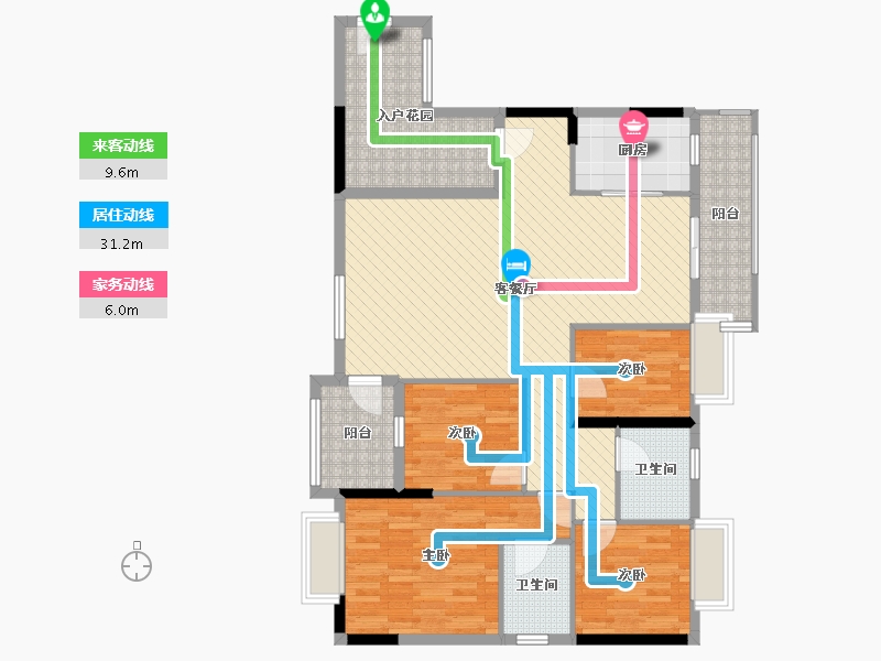 广东省-佛山市-恒达花园-二期-117.66-户型库-动静线