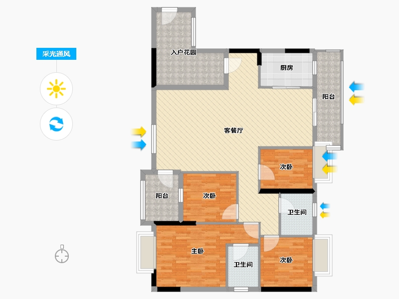 广东省-佛山市-恒达花园-二期-117.66-户型库-采光通风